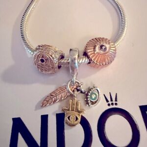 Pandora snake chain with charms